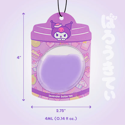 Hello Kitty und Freunde Car Air Freshener (Kuromi - Lavendel Boba Tee) Hängendes Gel Area Deodorizer, lang anhaltende Autodüfte Air Freshener, niedliches Automotive Sanrio Zubehör Dekor, 2-Pack