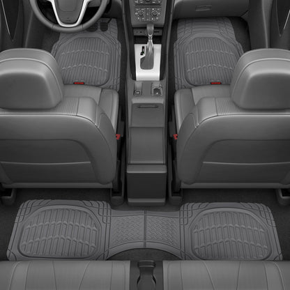 MotorTrend 4-Stück FlexTough Deep Dish Vorderbodenmatten, Hinterbodenmatte und Trunk / Cargo Mat - Heavy Duty, All Weather, Trim to Fit