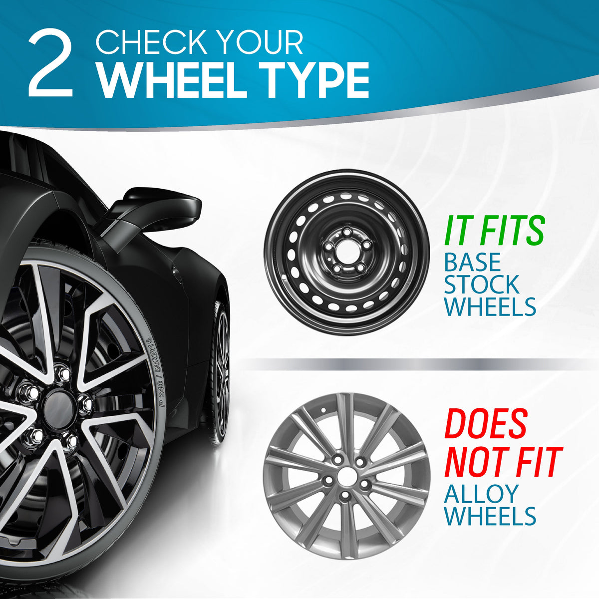 BDK 40,6 cm Hubcaps Set von 4 - OEM Ersatz Snap-On Wheel Rim Covers - Universal Fit Car Wheel Cover für Autos, LKW, SUV, Vans Durable ABS Black & Silver 10-Spoke Hub-Cap Car Zubehör Außen