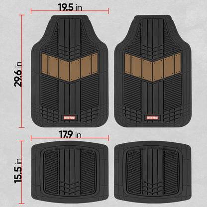 MotorTrend 4-Piece DualFlex Deep Drainage Kanäle Vorderbodenmatten und Hinterbodenmatten - Heavy Duty, All Weather, Trimmen Sie, um zu passen