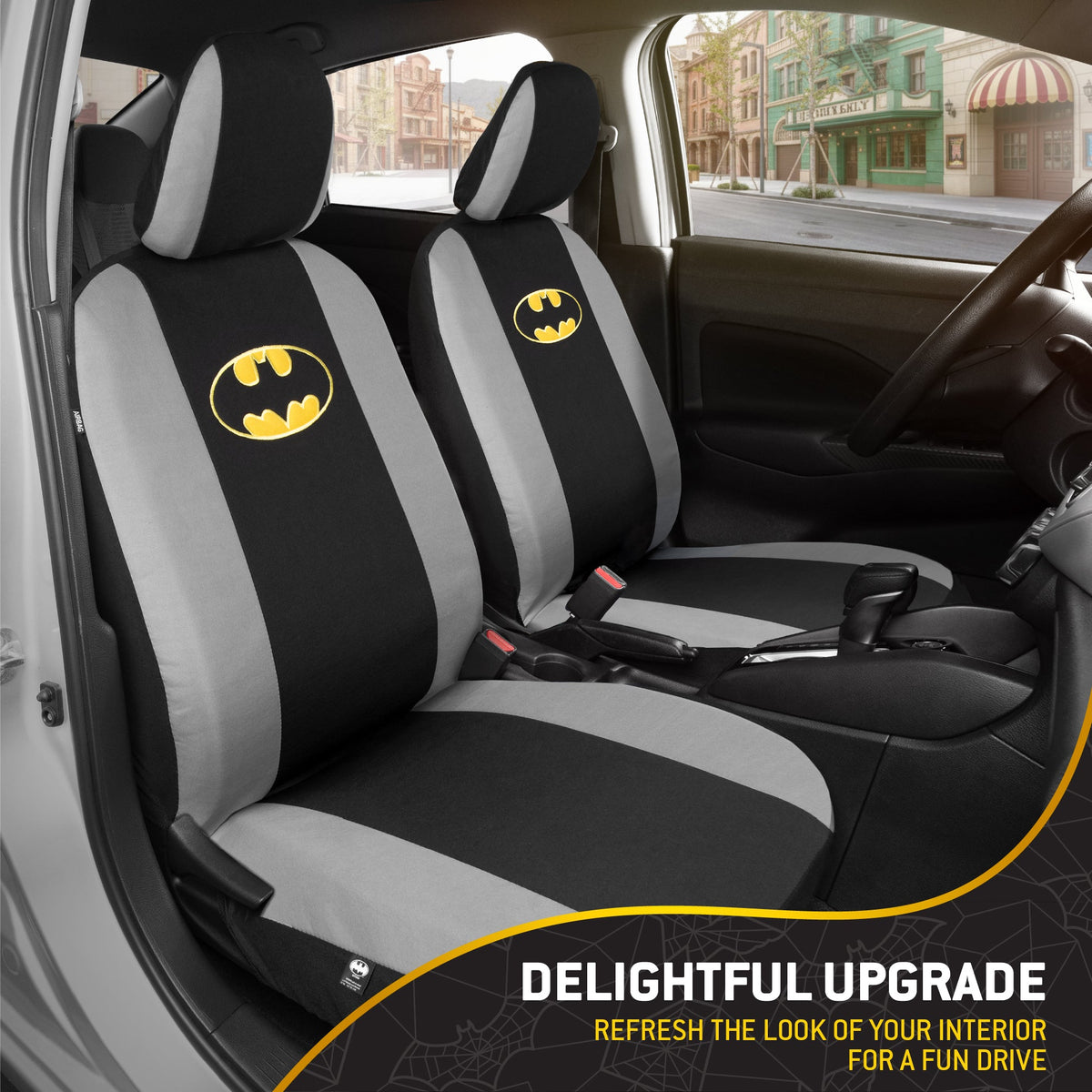 Warner Bros DC Comics 9-Piece Batman Dark Knight Logo Vordersitz- und Rücksitzabdeckungen