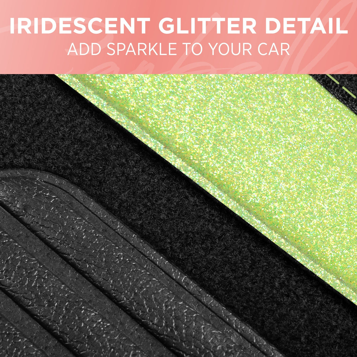 Carbella 4-Piece Sparkle Glitter Vorderbodenmatten und Hinterbodenmatten