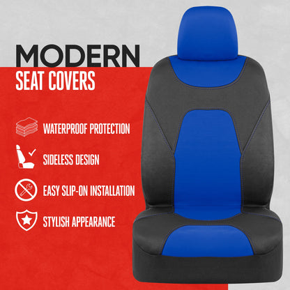 MotorTrend 2-Pack AquaShield Wasserdicht Zwei-Tone Neopren-Vordersitzabdeckungen