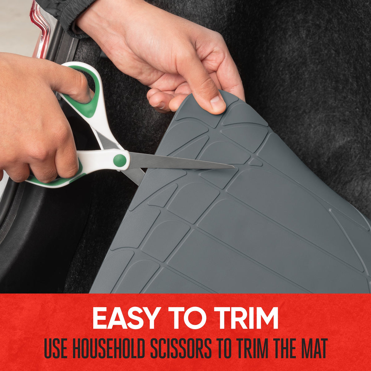 MotorTrend Utility Trunk / Cargo Liner Mat - Heavy Duty, All Weather, Trim to Fit