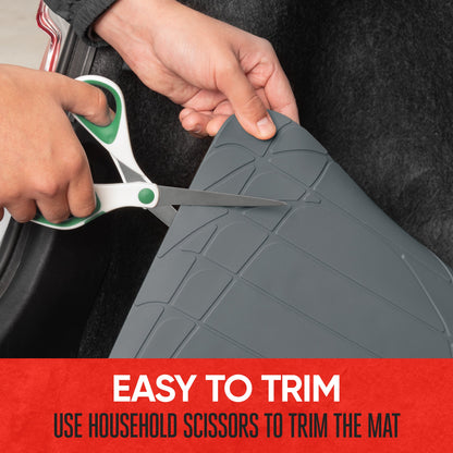 MotorTrend Utility Trunk / Cargo Liner Mat - Heavy Duty, All Weather, Trim to Fit