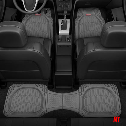 MotorTrend 4-Stück FlexTough Deep Dish Vorderbodenmatten, Hinterbodenmatte und Trunk / Cargo Mat - Heavy Duty, All Weather, Trim to Fit