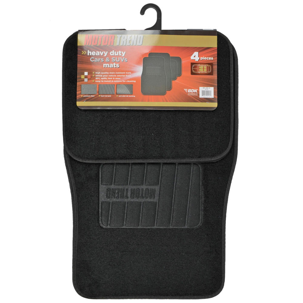 MotorTrend 4-Piece FatRug Premium Teppich Vorderbodenmatten und Hinterbodenmatten mit Fersenpolsterung