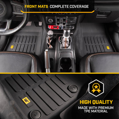 CAT 2-Stück JustFit 3D Frontliner Matten für Jeep Gladiator JL (2020 - 2026) - All Weather, Heavy Duty, Custom Fit