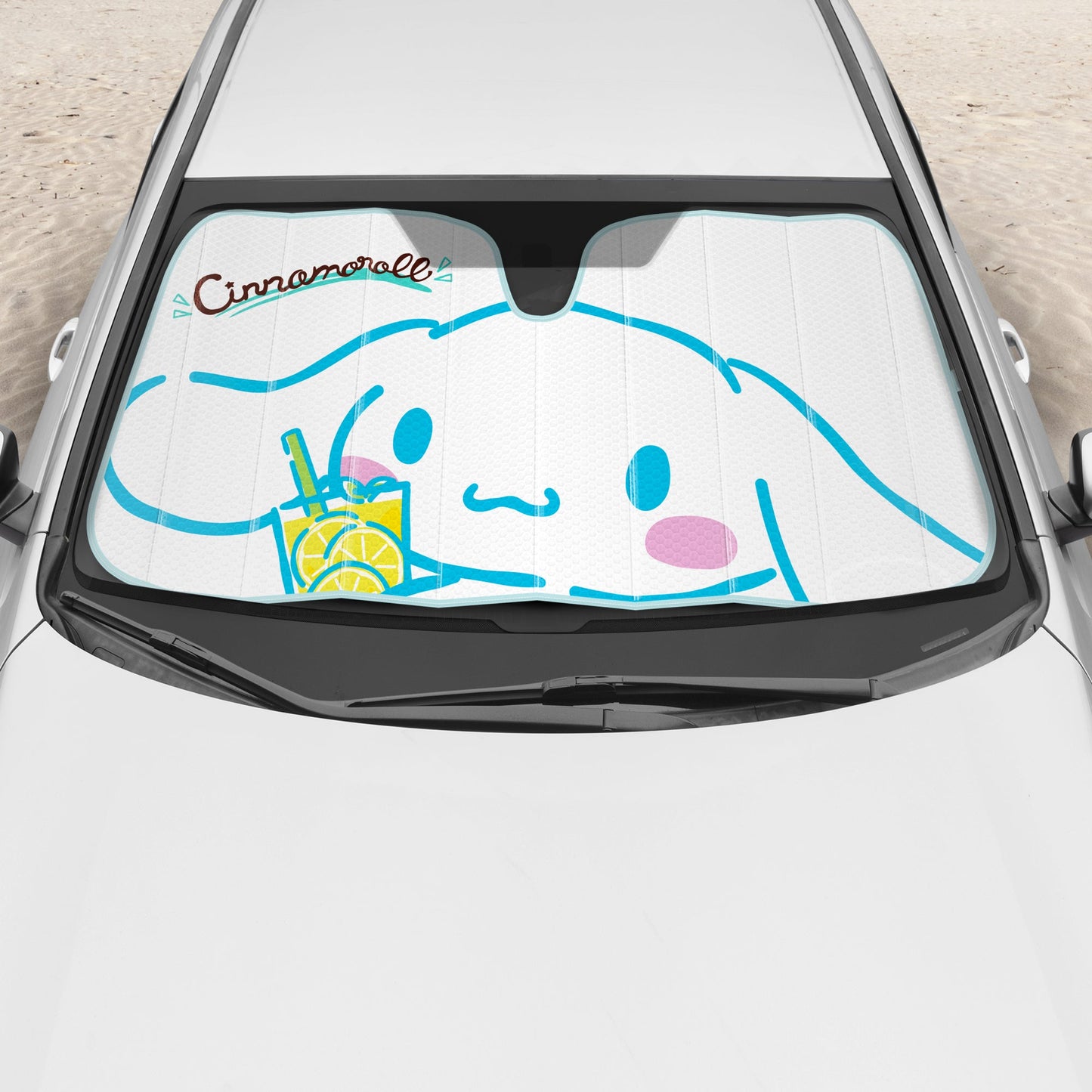 Carbella Sanrio Cinnamoroll Lemon Chill Front Windschutzscheibe Sonnenschirm (58' x 28')