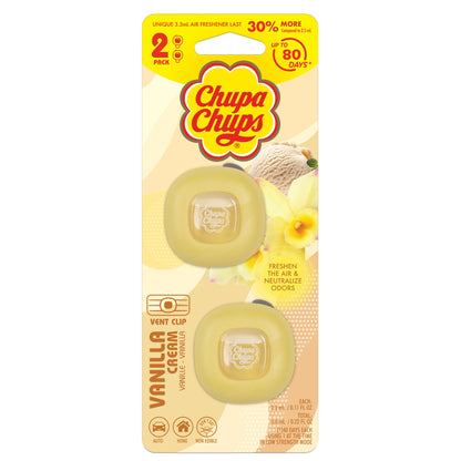 Chupa Chups Auto Lufterfrischer, Vanille Creme - Langlebige Autoerfrischer mit lustigen Düften, bunte und lebendige Lufterfrischer für Auto, einzigartige Autoerfrischer Parfüm Deodorizer Refresher Fragrance