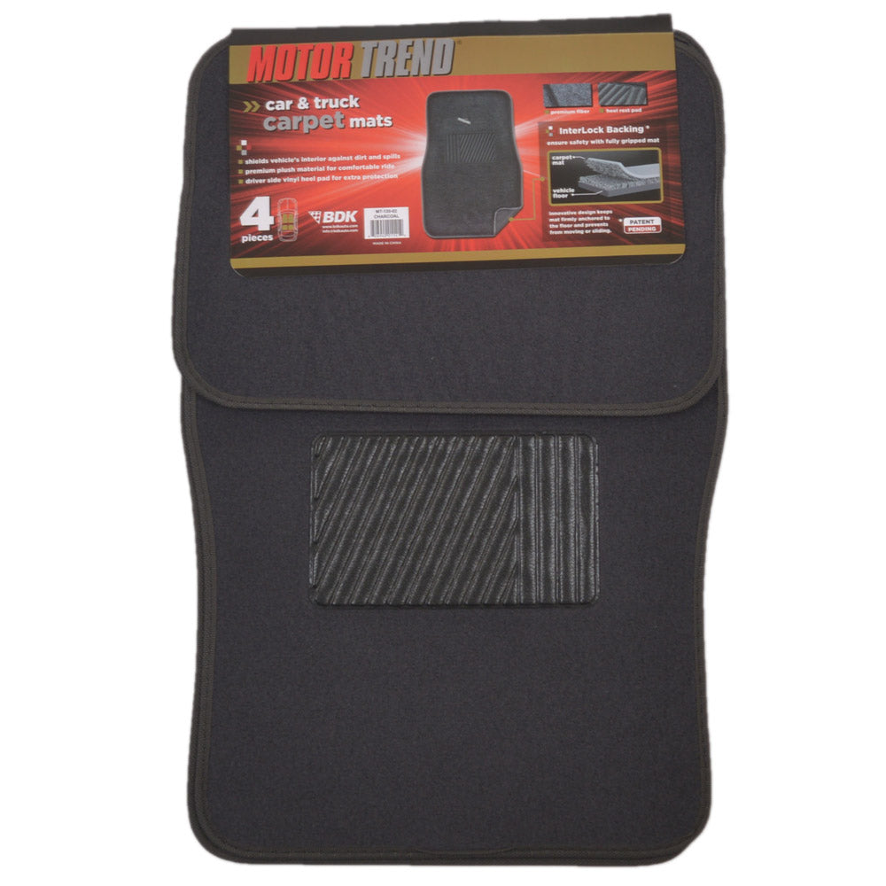 MotorTrend 4-Piece Premium Inter-Lock Backing Teppich Vorderbodenmatten und Hinterbodenmatten