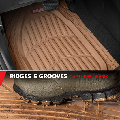 MotorTrend 4-Piece 3-Rows FlexTough Deep Dish Vorderbodenmatten, Mittelbodenmatten und Hinterbodenmatte