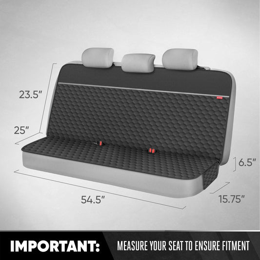 Motor Trend Dog Car Seat Cover für den Rücksitz - Wasserdichte, rutschfeste kratzfeste Rücksitz-Haustierbezug für Hunde - Universal Fit Dog Zubehör für Autos, LKW, SUV & Vans - Schwarz