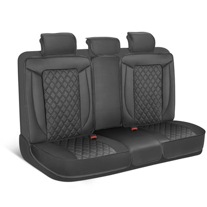 MotorBox 7-teilige Prestige Edition Premium Faux Leather Diamond Stitched Cushion Rücksitzbezüge