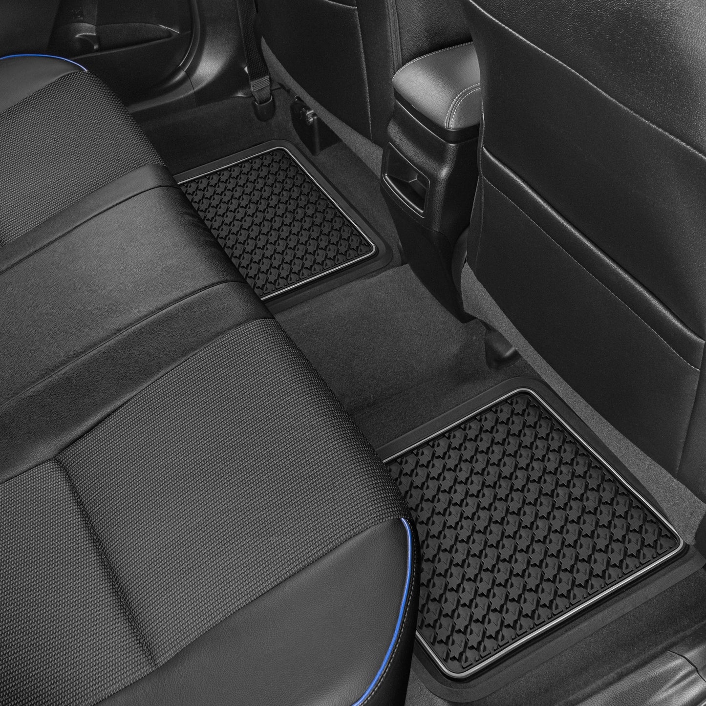MotorTrend 4-Piece Houndstooth Pattern Vorderbodenmatten und Hinterbodenmatten - Heavy Duty, All Weather, Trimmen, um zu passen