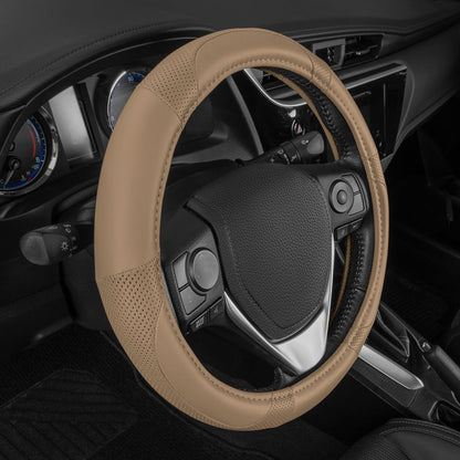 MotorTrend Soft Touch Perforierte Mikrofaser-Lenkradabdeckung (Fits 14.5' - 15.5')