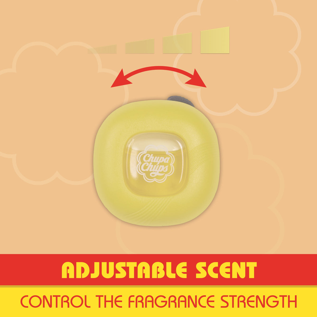 Chupa Chups Auto Lufterfrischer, Vanille Creme - Langlebige Autoerfrischer mit lustigen Düften, bunte und lebendige Lufterfrischer für Auto, einzigartige Autoerfrischer Parfüm Deodorizer Refresher Fragrance