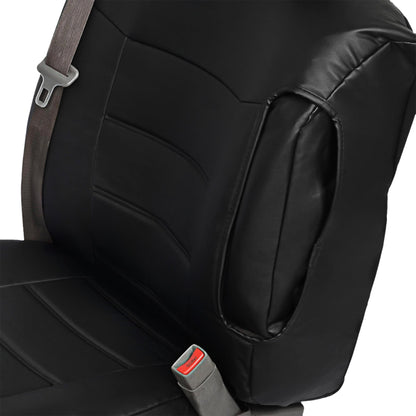 BDK 2-Pack Premium Faux Leder Vordersitze mit integrierten Sicherheitsgurt- und Armlehnenabdeckungen