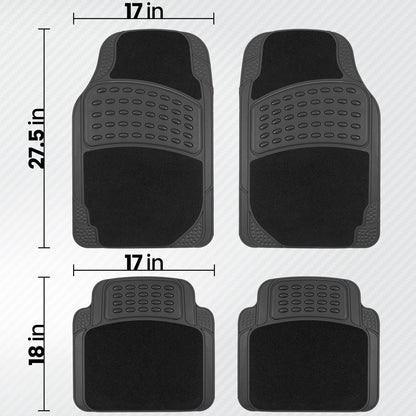 BDK 4-Piece HybridMat Vorderbodenmatten und Hinterbodenmatten - Schwere Pflicht, Allwetter, Schneide passend