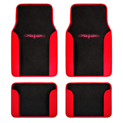 BDK 4-Piece Design Print Teppich Vorderbodenmatten und Hinterbodenmatten
