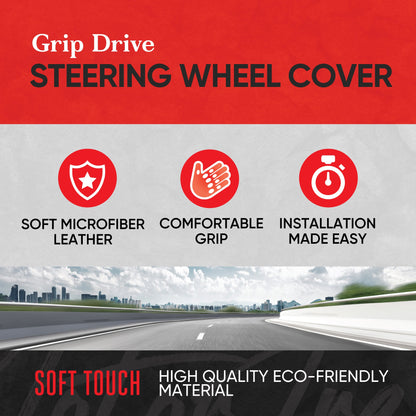 MotorTrend GripDrive Carbonfaser weben Ergonomic Grip Lenkrad Abdeckung (Fits 14.5' - 15.5')