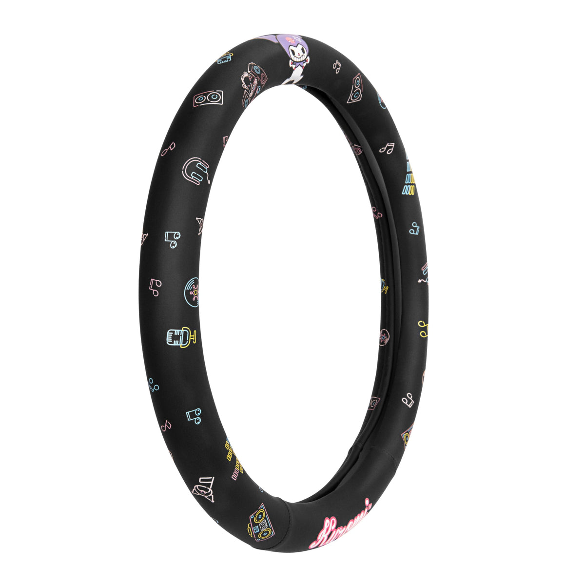 Carbella Sanrio Kuromi Neon Party Lenkrad Abdeckung (Fits 14.5' - 15.5')