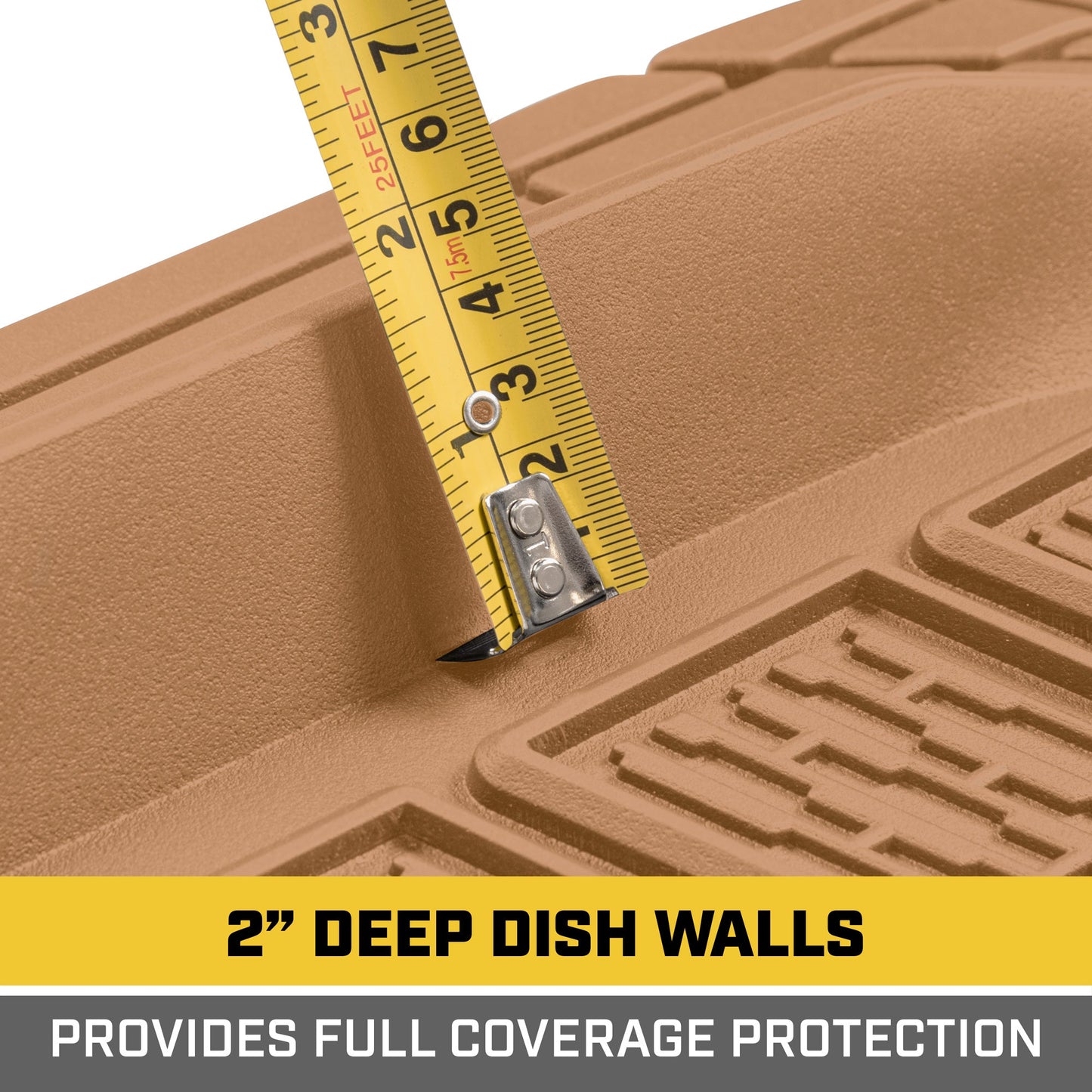 CAT 3-Piece Deep Dish Vorderbodenmatten und Hinterbodenmatten - Heavy Duty, All Weather, Trimm to Fit