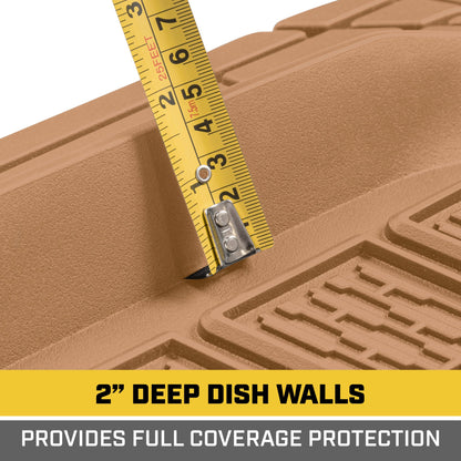CAT 3-Piece Deep Dish Vorderbodenmatten und Hinterbodenmatten - Heavy Duty, All Weather, Trimm to Fit