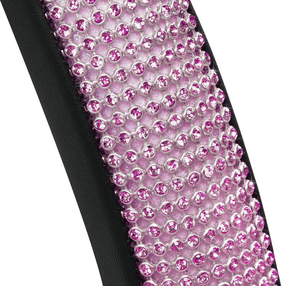Carbella Bling Rhinestones Lederlenkradabdeckung (Fits 14.5' - 15.5')