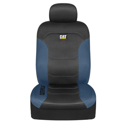 CAT FlexFit Black Blue Seat Covers für Autos, LKWs und SUV - (2) Front Car Seat Cover Front Seat Protectors - Airbag-kompatible Sitzbezüge für SUV Interior Covers & Truck Seat Cover Car Zubehör