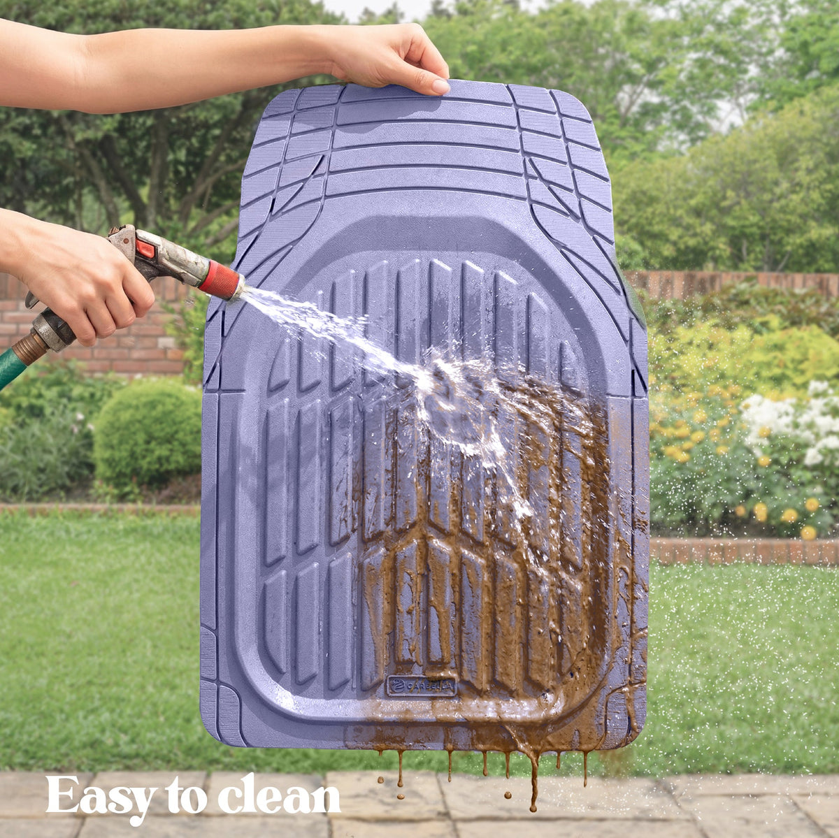 Carbella 3-Piece Front Floor Matts und Rear Floor Matts - Heavy Duty Deep Dish - Lavendel