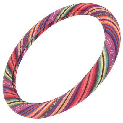 BDK Pink Woven Boho Bohemian Lenkrad Abdeckung (Fits 14.5' - 15.5')