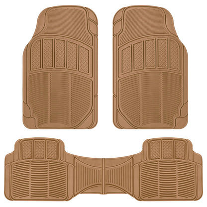 BDK 3-Piece Square Heel Pads Vorderbodenmatten und Hinterbodenmatten - Heavy Duty, All Weather, Trimmen Sie, um zu passen