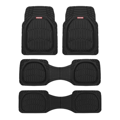 MotorTrend 4-Piece 3-Rows FlexTough Deep Dish Vorderbodenmatten, Mittelbodenmatten und Hinterbodenmatte