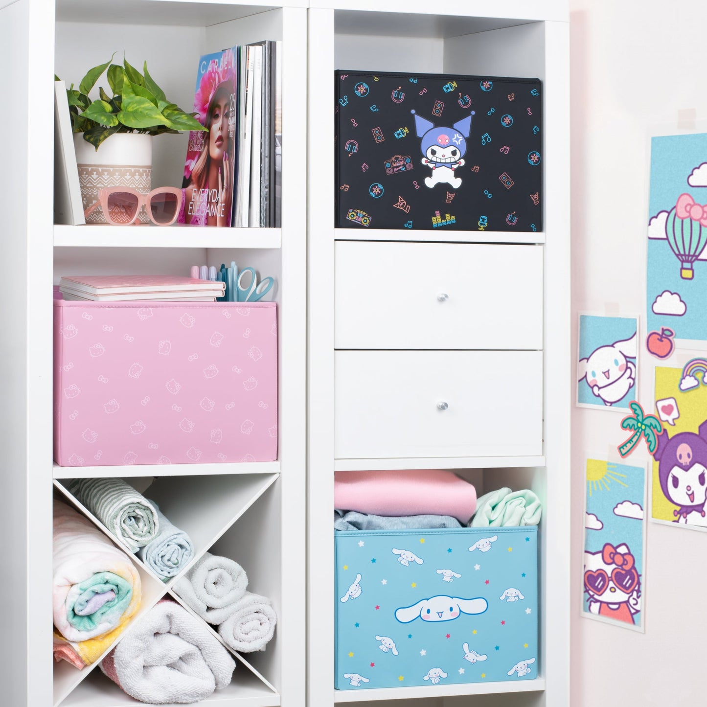 Sanrio Cinnamoroll Car Trunk Organizer und Lagerbehälter - Zusammenklappbare einfache Kompartiment bequeme schwere Aufgabe, Fold Up für einfache Aufbewahrung Box, Automotive Seat Cargo Lebensmittel Werkzeuge - 12,5L x 12,5W x 9H