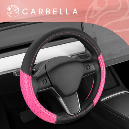 Carbella Pink Pailletten mit Kristallen Lenkrad Abdeckung (Fits 14.5' - 15.5')