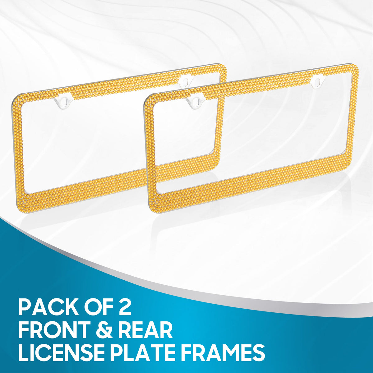 Rostbeständiges verchromtes Die-Cast-Edelmetall-Lizenzplattenrahmen / -halter Universalgröße - Blank Metal Design (Paket von 2)