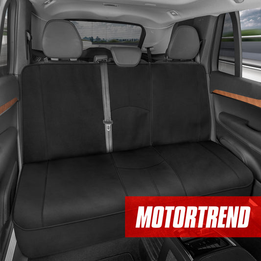 Motor Trend SpillGuard Wasserdichte Rear Split Bench Sitz Abdeckungen für LKW Rücksitz Abdeckung Nur - Black Car Seat Abdeckungen, Rücksitz Abdeckungen Nur - Langlebige Neopren Spill Resistent für Kinder & Hunde