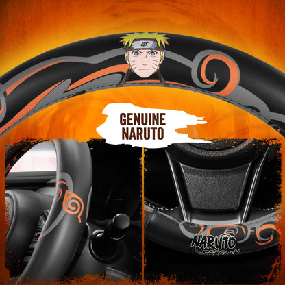 Naruto Shippuden Car Lenkrad Abdeckung, 15 Zoll Anime Lenkrad Abdeckung, gepolsterte weiche komfortable Abdeckung Anime Auto Zubehör für Männer Frauen, Neun Schwänze