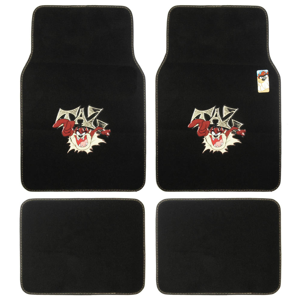 Warner Bros Looney Tunes 4-Stück Tazmanian Devil Front Floor Mats und Rear Floor Mats