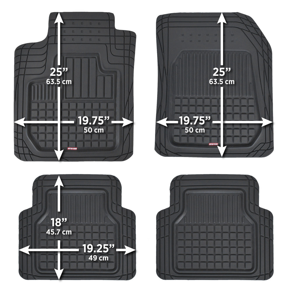 MotorTrend 4-Piece FlexTough Deep Dish Hybrid Groove Vorderbodenmatten und Hinterbodenmatten - Heavy Duty, All Weather, Trimmen Sie, um zu passen