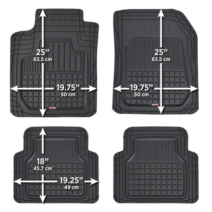 MotorTrend 4-Piece FlexTough Deep Dish Hybrid Groove Vorderbodenmatten und Hinterbodenmatten - Heavy Duty, All Weather, Trimmen Sie, um zu passen