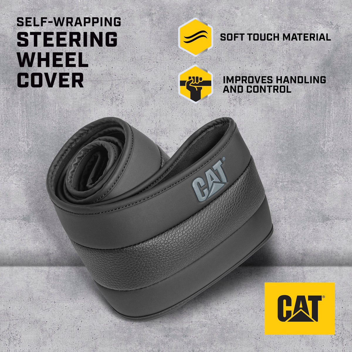 CAT EasyWrap Faux Leather Steering Wheel Abdeckung (Fits 14.5' - 15.5')