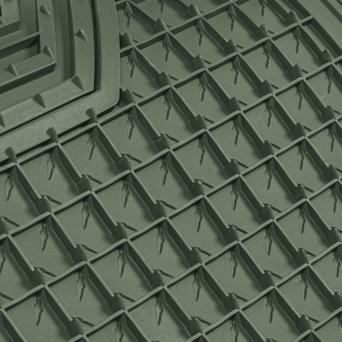 CAT 4-Stück Zwei-Tone Metallic-Look Front Floor Matts und Hintere Bodenmatten - Heavy Duty, All Weather, Trimm to Fit