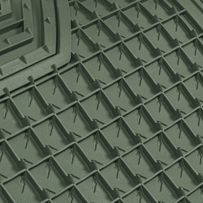 CAT 4-Stück Zwei-Tone Metallic-Look Front Floor Matts und Hintere Bodenmatten - Heavy Duty, All Weather, Trimm to Fit