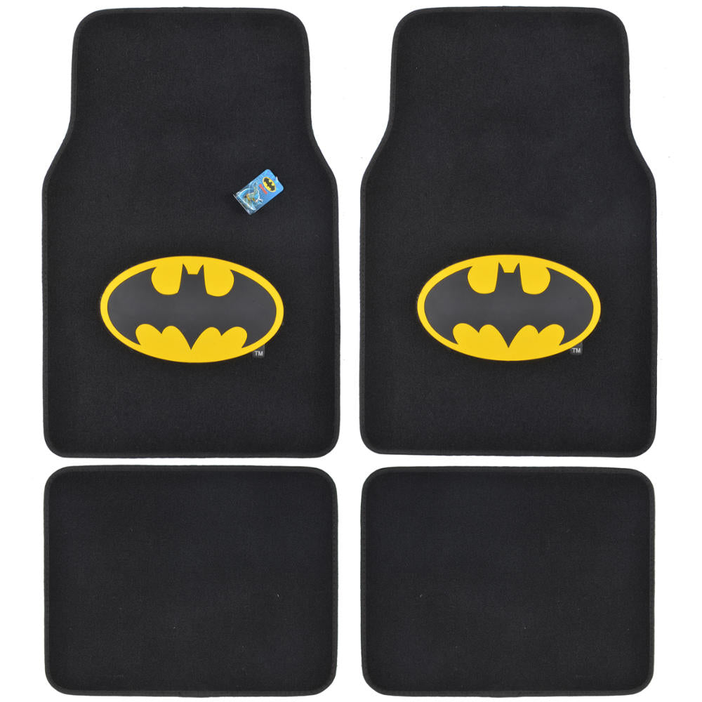 Warner Bros DC Comics 4-Piece Batman Logo Vorderbodenmatten und Hinterbodenmatten