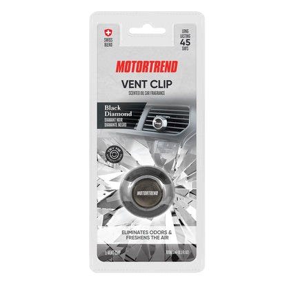 Motor Trend AF-301 (2 Count) Car Air Freshener Vent Clip für Car Truck Van SUV, Home & Küche, langanhaltender Geruchsbeseitiger, Duftölduft-Diffusor - Duft Black Diamond, 2 Count