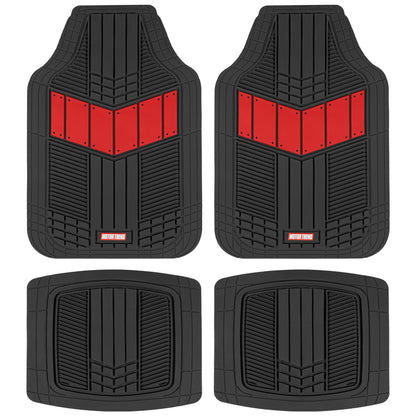 MotorTrend 4-Piece DualFlex Deep Drainage Kanäle Vorderbodenmatten und Hinterbodenmatten - Heavy Duty, All Weather, Trimmen Sie, um zu passen