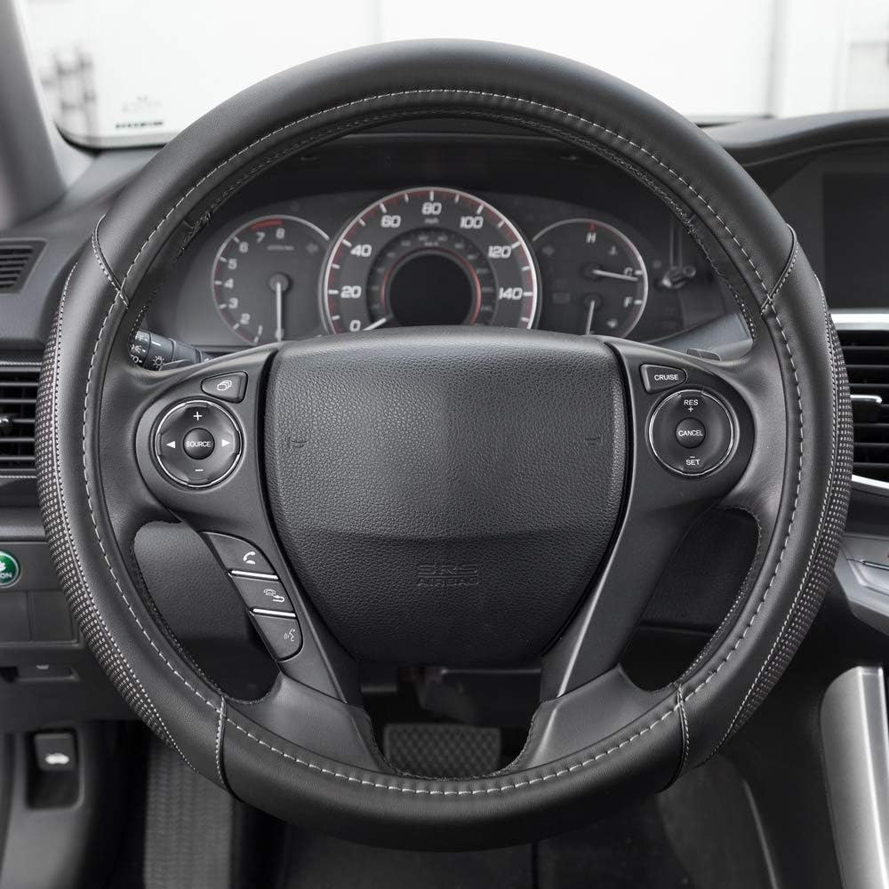 MotorTrend gepunktete Polyester Comfort Grip Lenkradabdeckung (Fits 14.5' - 15.5')