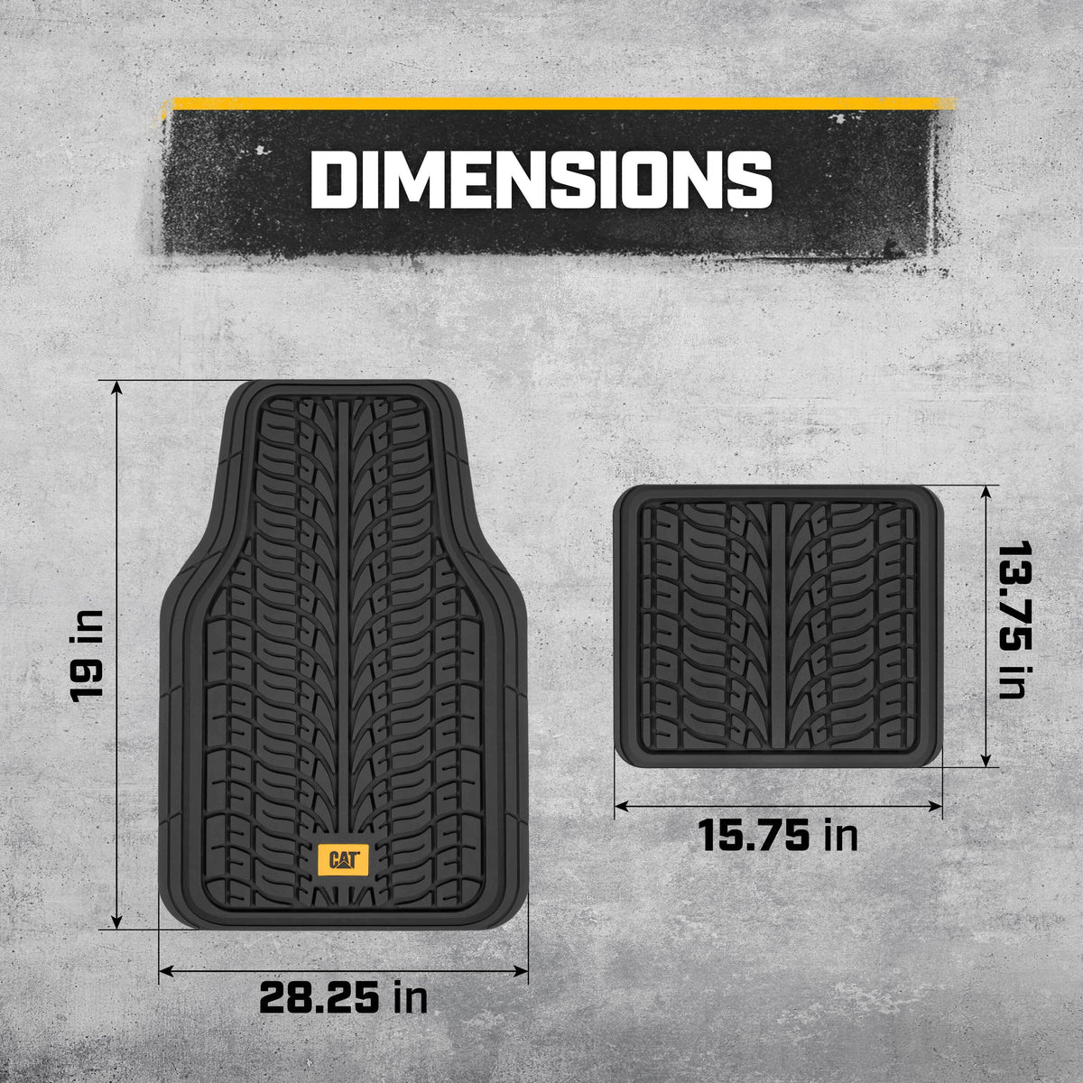 CAT ToughTread 4-Stück-Frontbodenmatten und hintere Bodenmatten - Heavy Duty, All Weather, Trimmable